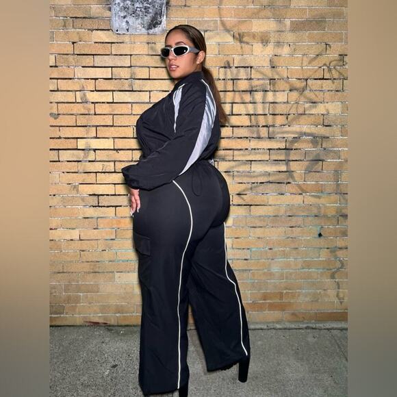 2/$25 SHEIN ICON Plus Crop Jacket & Cargo Pants Set 14 1X Windbreaker & Utility - Picture 4 of 4
